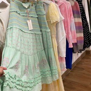 Loveshackfancy Nightingale skirt smocked ruffle M